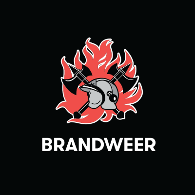 T-shirt brandweer logo zwart/navy