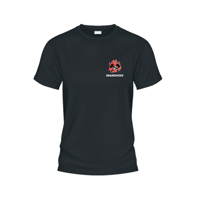 T-shirt brandweer logo zwart/navy