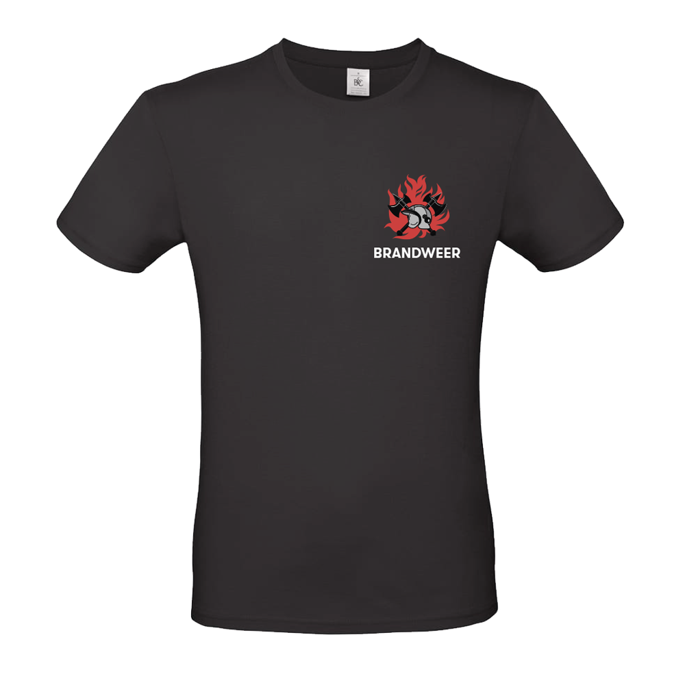 T-shirt brandweer logo zwart/navy