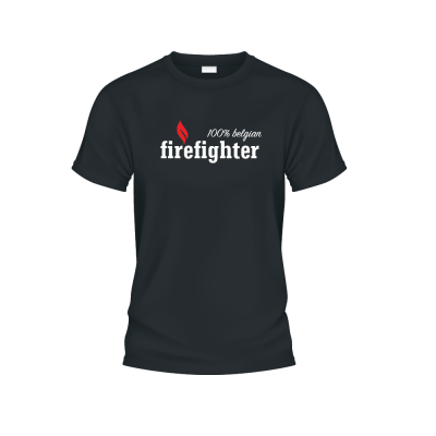 T-shirt: Belgian Firefighter (zwart/navy)