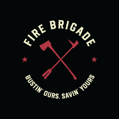T-shirt: Fire Brigade (zwart/navy)