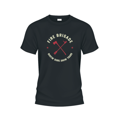 T-shirt: Fire Brigade (zwart/navy)