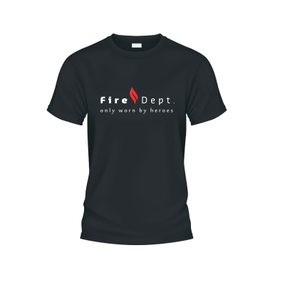 T-shirt: Fire Dept Heroes (zwart/navy)