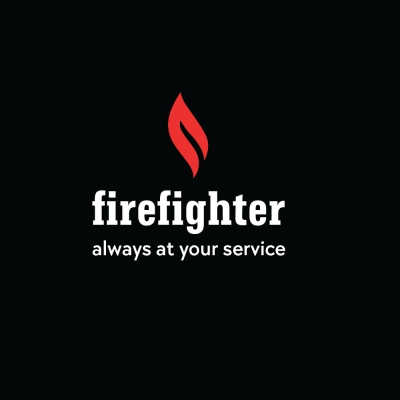 T-shirt: Firefighter At Your Service (klein - zwart/navy)