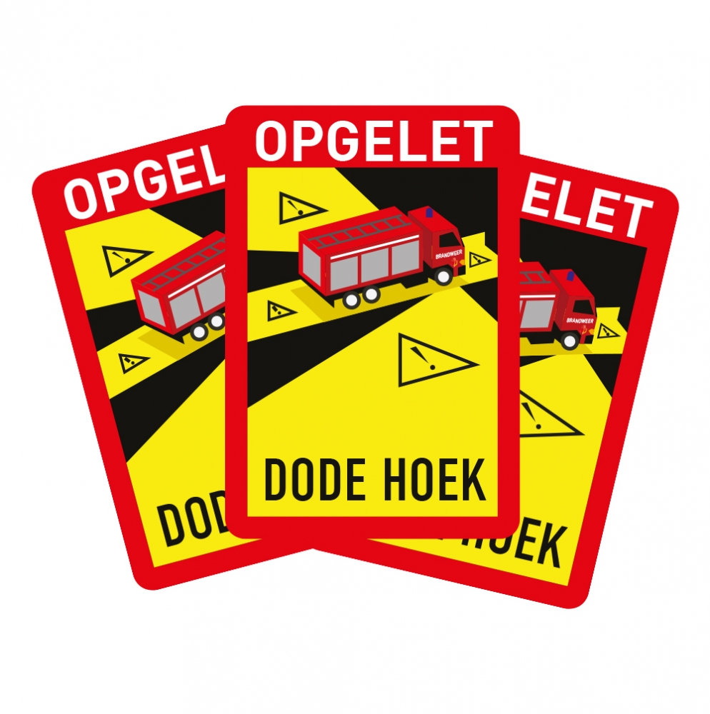 Sticker set dode hoek brandweer